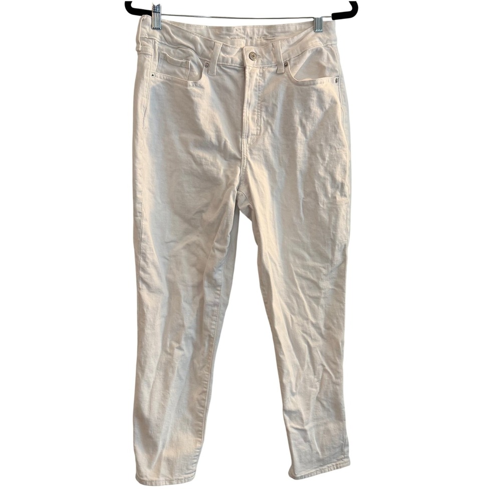 Old Navy O.G. Straight Jeans White 10 High-Rise Minimalist Casual